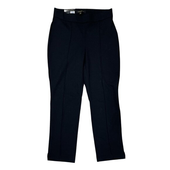 Christian Siriano Womens Cropped Pull On Ponte Pant 49010206 Black M - Picture 4 of 5